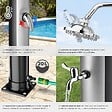 TECTAKE - Douche solaire extérieure écologique en noir et gris avec pommeau pivotant 360° et porte-savon - vignette