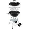 TECTAKE - Barbecue sphérique à 2 roues, Ø 41,5 cm, cendrier amovible noir/gris - vignette
