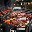 TECTAKE - barbecue charbon de bois noir avec bac réglable grille en acier chromé 110x64x104 cm - vignette