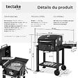 TECTAKE - barbecue charbon de bois noir avec bac réglable grille en acier chromé 110x64x104 cm - vignette