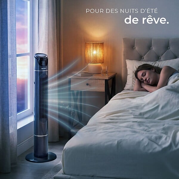 TECTAKE - Ventilateur colonne 110 cm gris anthracite - large
