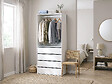 HABITAT ET JARDIN - Armoire avec 4 tiroirs et 1 penderie "Opéra" - 80 x 45 x 180 cm - Blanc - vignette