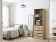 HABITAT ET JARDIN - Armoire avec 5 tiroirs et 2 étagères "Opéra" - 60 x 45 x 180 cm - Beige - vignette