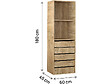 HABITAT ET JARDIN - Armoire avec 5 tiroirs et 2 étagères "Opéra" - 60 x 45 x 180 cm - Beige - vignette