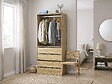 HABITAT ET JARDIN - Armoire avec 4 tiroirs et 1 penderie "Opéra" - 80 x 45 x 180 cm - Beige - vignette