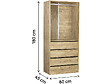 HABITAT ET JARDIN - Armoire avec 4 tiroirs et 1 penderie "Opéra" - 80 x 45 x 180 cm - Beige - vignette