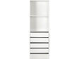 HABITAT ET JARDIN - Armoire avec 5 tiroirs et 2 étagères "Opéra" - 60 x 45 x 180 cm - Blanc - vignette