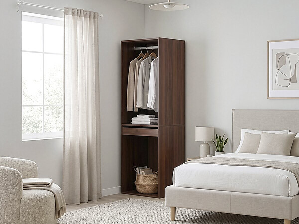 HABITAT ET JARDIN - Armoire avec penderie "Opéra" - 60 x 45 x 180 cm - Marron - large