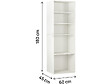 HABITAT ET JARDIN - Armoire avec 5 étagères "Opéra" - 60 x 45 x 180 cm - Blanc - vignette