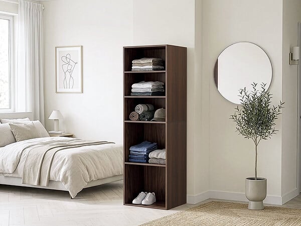 HABITAT ET JARDIN - Armoire avec 5 étagères "Opéra" - 60 x 45 x 180 cm - Marron - large