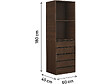 HABITAT ET JARDIN - Armoire avec 5 tiroirs et 2 étagères "Opéra" - 60 x 45 x 180 cm - Marron - vignette