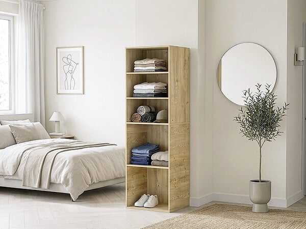 HABITAT ET JARDIN - Armoire avec 5 étagères "Opéra" - 60 x 45 x 180 cm - Beige - large