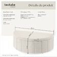 TECTAKE - Banc rembourré en bouclé crème moon avec grand espace rangement capacité charge 150 kg 108 x 48 x 40 cm - vignette