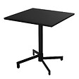 OVIALA - Ensemble table 70 cm et 2 chaises de jardin en métal noir - Palavas - vignette