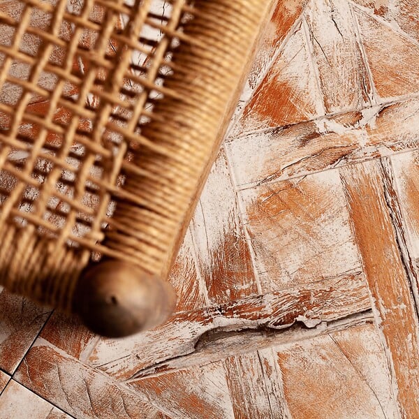 RO'MA NATURE - Carrelage Vintage effet Parquet Bois Blanc Vieilli Versailles 45x45x0,95 cm Virelno - Sol intérieur (vendu par carton de 1 m²) - large