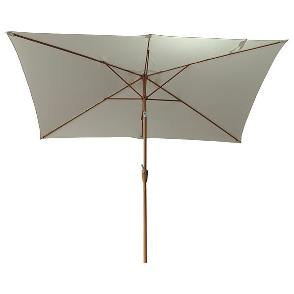 HAPPY GARDEN - Parasol droit HAPUNA rectangulaire 2x3m beige et effet bois - large