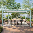 CONCEPT USINE - Pergola bioclimatique 4x3m structure aluminium lames orientables verte CORFU - vignette