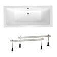 SIKO - 170x75 cm Nora Plus baignoire rectangulaire avec pieds, acrylique, gauche et droite, blanc (NO1700PLUS-SET) - vignette