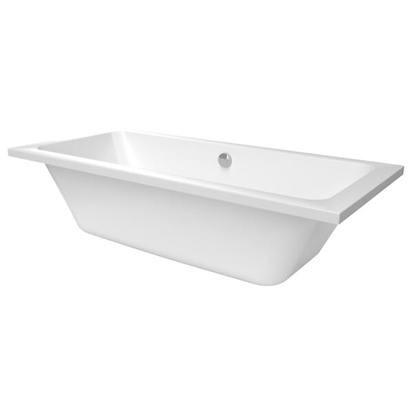 SIKO - 170x75 cm Nora Plus baignoire rectangulaire avec pieds, acrylique, gauche et droite, blanc (NO1700PLUS-SET) - large