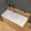 SIKO - 170x75 cm Nora Plus baignoire rectangulaire avec pieds, acrylique, gauche et droite, blanc (NO1700PLUS-SET) - vignette