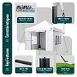 VOUNOT - Tonnelle de jardin renforcée 3x3m pliable Barnum avec 4 parois latérales et fenêtres blanc - vignette