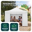VOUNOT - Tonnelle de jardin renforcée 3x3m pliable Barnum avec 4 parois latérales et fenêtres blanc - vignette