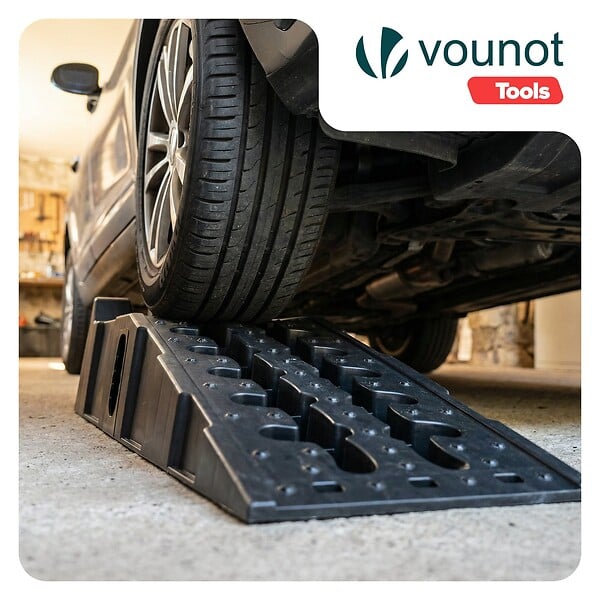 VOUNOT - Lot 2 rampes nivellement voiture 5T cale d’acces PP 91x30.5x22cm noir - large