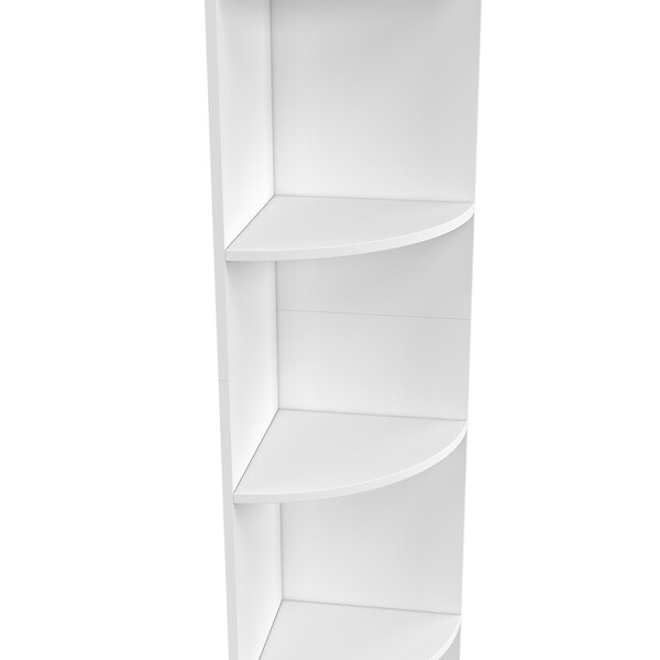 ID MARKET - Etagère murale d'angle MODULA 5 niveaux blanche à poser ou à fixer - large