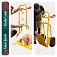 VOUNOT - Diable pliant chariot de transport avec roue pneumatique charge 200kg jaune - vignette