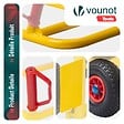 VOUNOT - Diable pliant chariot de transport avec roue pneumatique charge 200kg jaune - vignette