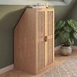 ID MARKET - Armoire sous pente 2 portes EDHEN 60 x 50 x 70/110 cm bois et cannage - vignette