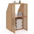 ID MARKET - Armoire sous pente 2 portes EDHEN 60 x 50 x 70/110 cm bois et cannage - vignette