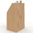 ID MARKET - Armoire sous pente 2 portes JULIETTE  60 x 50 x 70/110 cm effet lattes tasseau bois coloris chêne - vignette
