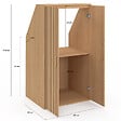ID MARKET - Armoire sous pente 2 portes JULIETTE  60 x 50 x 70/110 cm effet lattes tasseau bois coloris chêne - vignette