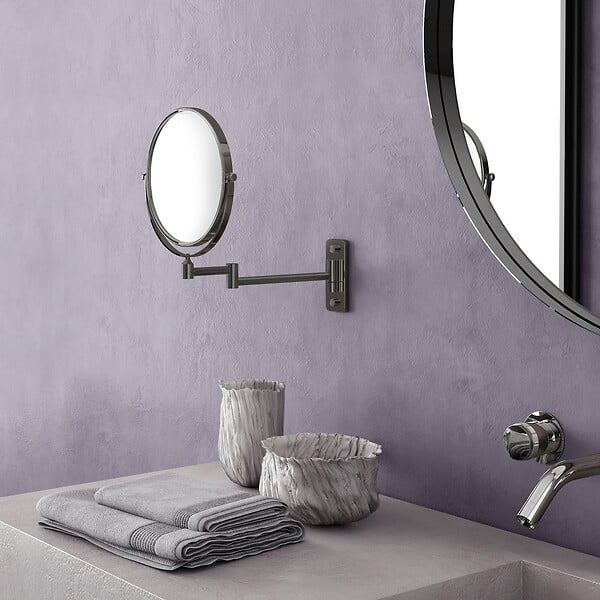 KIAMAMI VALENTINA - Miroir Grossissant Mural 3X Finition Gun Metal | Gaia - large