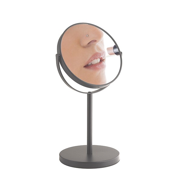 KIAMAMI VALENTINA - Miroir Grossissant Double Face 5X À Poser Finition Gun Metal | Anna - large