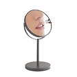 KIAMAMI VALENTINA - Miroir Grossissant Double Face 5X À Poser Finition Gun Metal | Anna - vignette