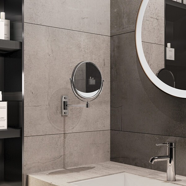 KIAMAMI VALENTINA - Miroir Grossissant Mural Bras Simple 3X Finition Chrome | Mia - large