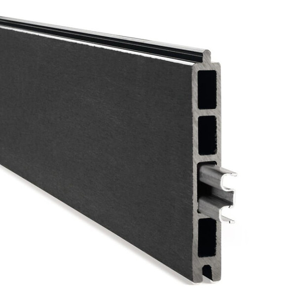 EASY CLOTURE - Kit clôture composite et aluminium sur platine L14.40m x H1m gris anthracite - large