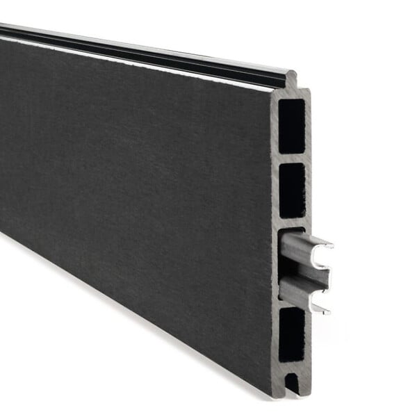 EASY CLOTURE - Kit clôture composite et aluminium sur platine L16.20m x H1m gris anthracite - large