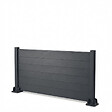 EASY CLOTURE - Kit clôture composite et aluminium sur platine L12.60m x H1m gris anthracite - vignette