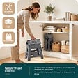 VOUNOT - Tabouret pliant antiderapant 37x30x32.5 cm plastique gris - vignette