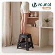 VOUNOT - Tabouret pliant antiderapant 39x32x40 cm plastique noir - vignette