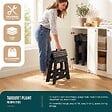 VOUNOT - Tabouret pliant antiderapant 39x32x40 cm plastique noir - vignette