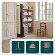 VOUNOT - Paravent interieur separateur avec roue 6 panneaux autoportant pliable 340 x 30 x 171 cm Beige - vignette