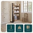 VOUNOT - Paravent interieur separateur 3 panneaux autoportant pliable 262 x 30 x 173 cm Beige - vignette