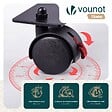 VOUNOT - Paravent interieur separateur avec roue 3 panneaux autoportant pliable 262 x 30 x 180 cm Anthracite - vignette