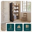 VOUNOT - Paravent interieur separateur avec roue 3 panneaux autoportant pliable 262 x 30 x 180 cm Anthracite - vignette
