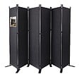 VOUNOT - Paravent interieur separateur 6 panneaux autoportant pliable 340 x 30 x 164 cm Anthracite - vignette