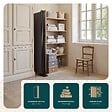 VOUNOT - Paravent interieur separateur 4 panneaux autoportant pliable 228 x 30 x 164 cm Anthracite - vignette